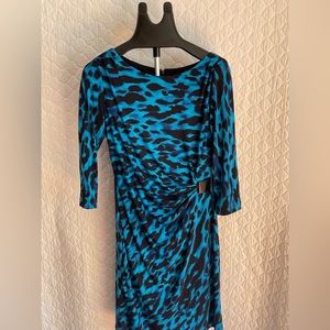 Size 8 Blue leopard dress by Tahari